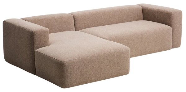 Kave Home Hnědá rohová pohovka Blok 300 cm, levá