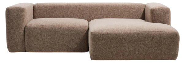 Kave Home Hnědá rohová pohovka Blok 240 cm, pravá