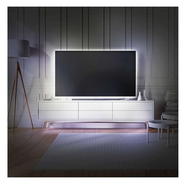 LED světelný pásek WM501 pro TV s USB, 100 cm, bílá