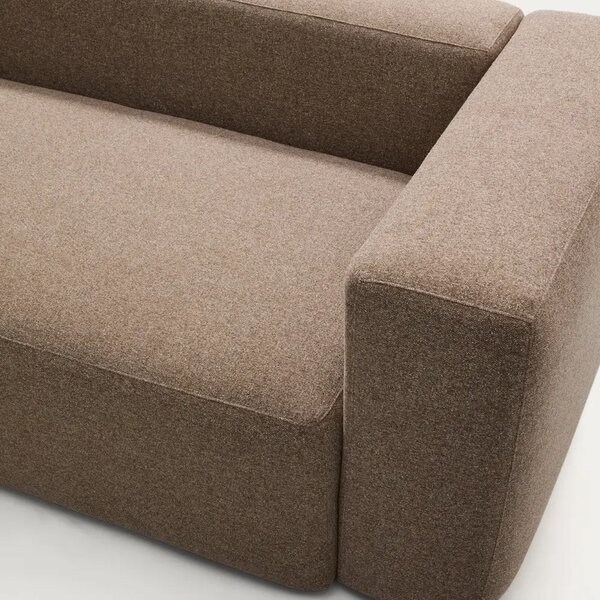 Kave Home Hnědá rohová pohovka Blok 330 cm, levá