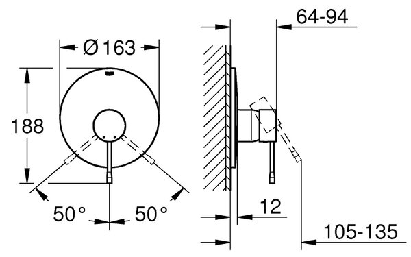 GROHE Essence - Páková sprchová baterie, chrom 19286001