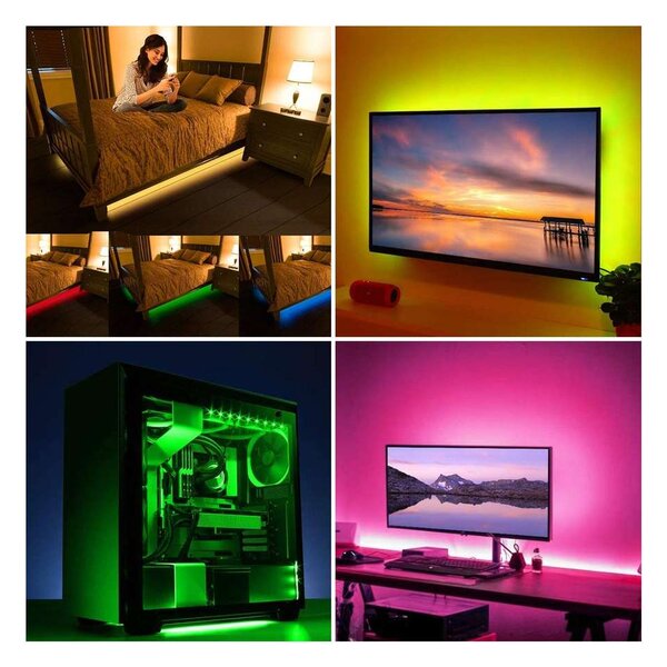 LED světelný pásek WM58 RGB pro TV s WiFi, 4x 50 cm, vícebarevná