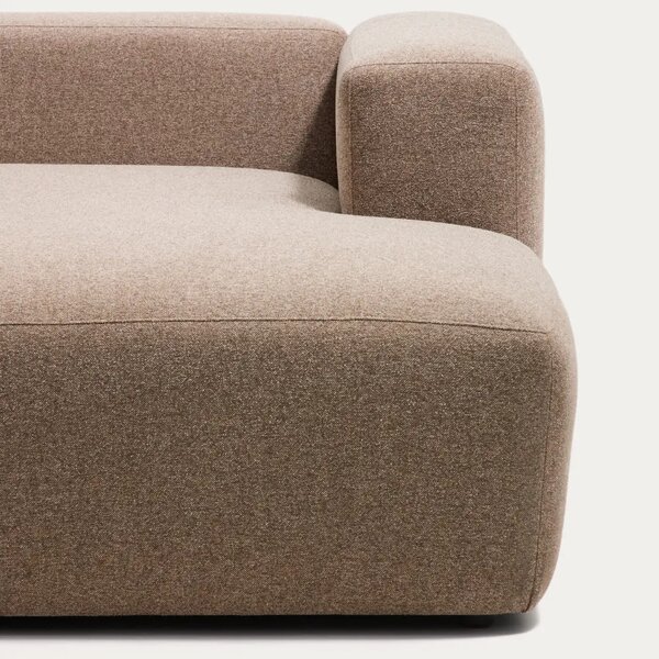 Kave Home Hnědá rohová pohovka Blok 240 cm, pravá