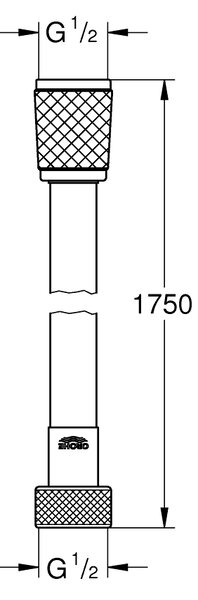 GROHE VitalioFlex Trend - Sprchová hadice 1750 mm, černá matná 287422432