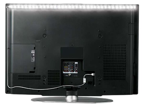 LED světelný pásek WM501 pro TV s USB, 100 cm, bílá
