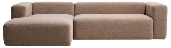 Kave Home Hnědá rohová pohovka Blok 300 cm, levá