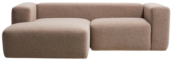 Kave Home Hnědá rohová pohovka Blok 240 cm, levá