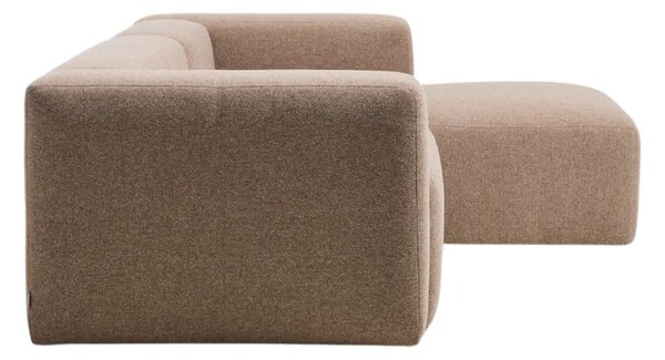 Kave Home Hnědá rohová pohovka Blok 330 cm, levá