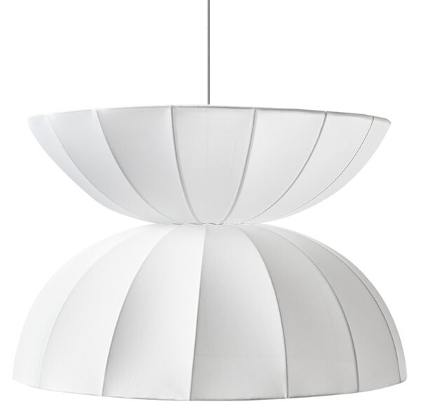 Závěsná lampa DEBONS Umělé hedvábí Bílá