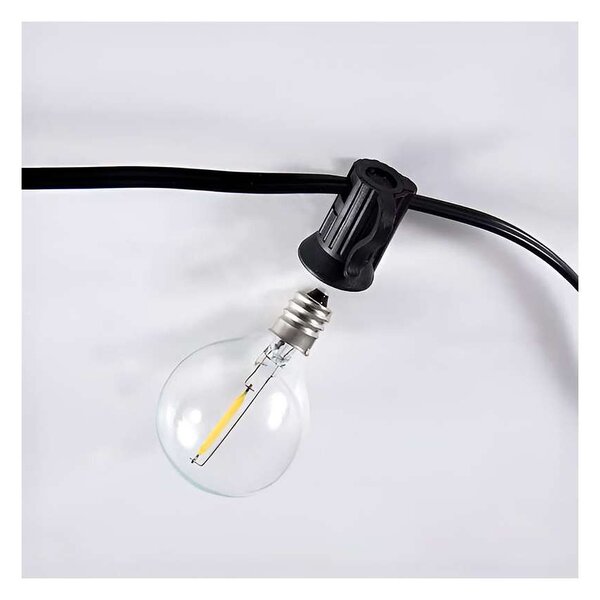 LED venkovní světelný řetěz WO794-1, 15 + 5 m, černá