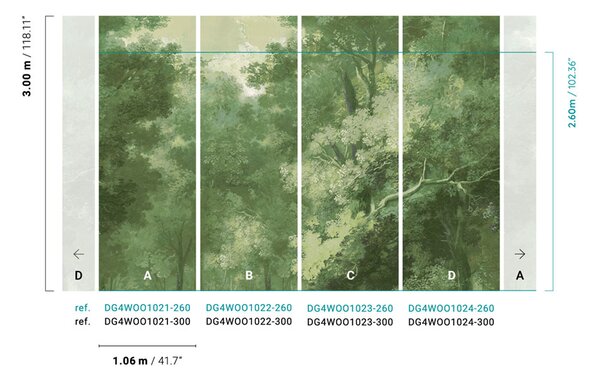 Vliesová fototapeta na zeď, les, stromy, DG4WOO1024-260, Wall Designs IV, Khroma by Masureel