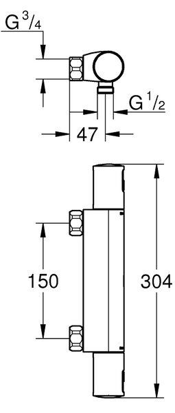 GROHE Precision Start - Termostatická sprchová baterie, černá matná 345952430