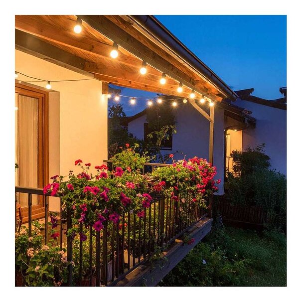LED venkovní světelný řetěz WO794-1, 15 + 5 m, černá