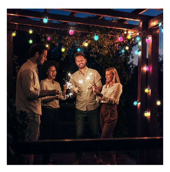 LED venkovní RGB světelný řetěz WO795, 14 + 6 m, vícebarevná