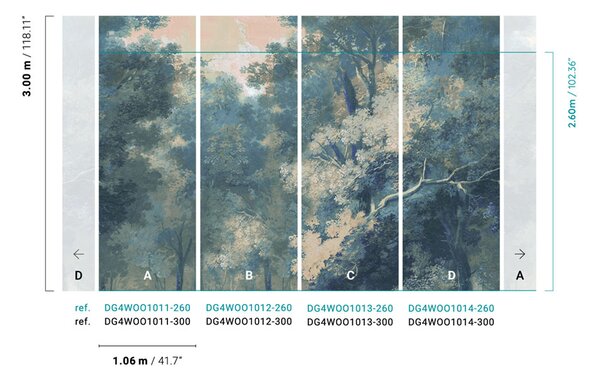 Vliesová fototapeta na zeď, les, stromy, DG4WOO1014-260, Wall Designs IV, Khroma by Masureel
