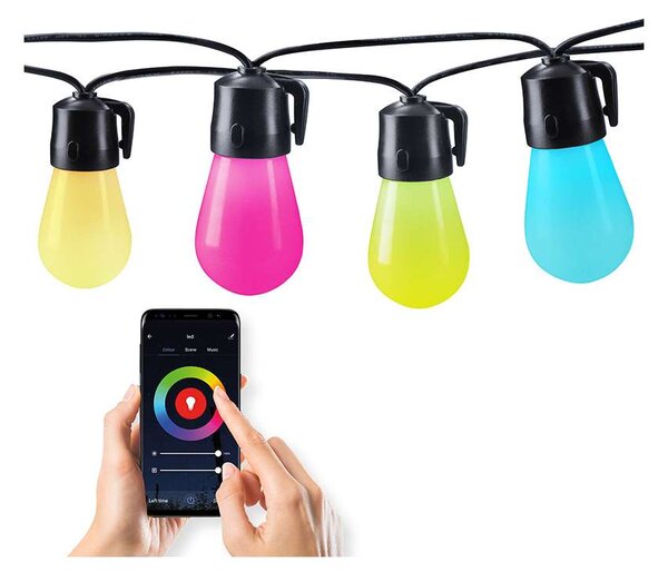 LED venkovní RGB světelný řetěz WO795, 14 + 6 m, vícebarevná