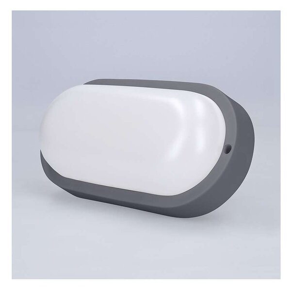 LED venkovní světlo WO744 - ovál 21 x 10,4 cm, šedá