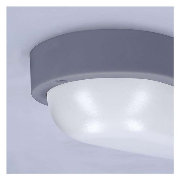 LED venkovní světlo WO744 - ovál 21 x 10,4 cm, šedá