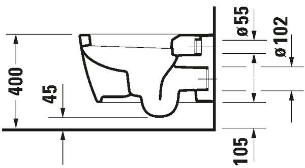 Duravit ME by Starck - Závěsné WC, HygieneGlaze, bílá 2528092000