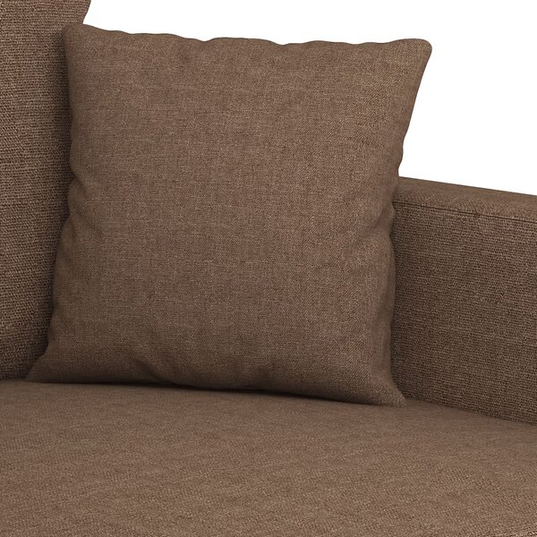 3dílná sedací souprava s polštáři hnědá textil 3201635