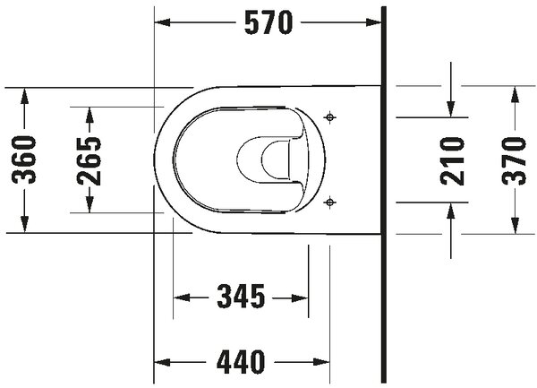 Duravit ME by Starck - Závěsné WC, HygieneGlaze, bílá 2528092000