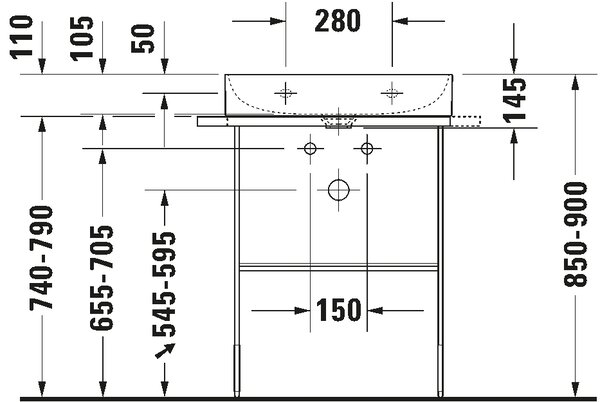 Duravit DuraSquare - Umyvadlo do nábytku 600x470 mm, broušené, bez přepadu, bez otvoru pro baterii, bílá 2353600079