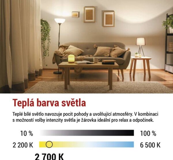 EMOS LED žárovka Filament A60 / E27 / 7,5 W (75 W) / 1 055 lm / teplá bílá / stmívatelná 1525743238