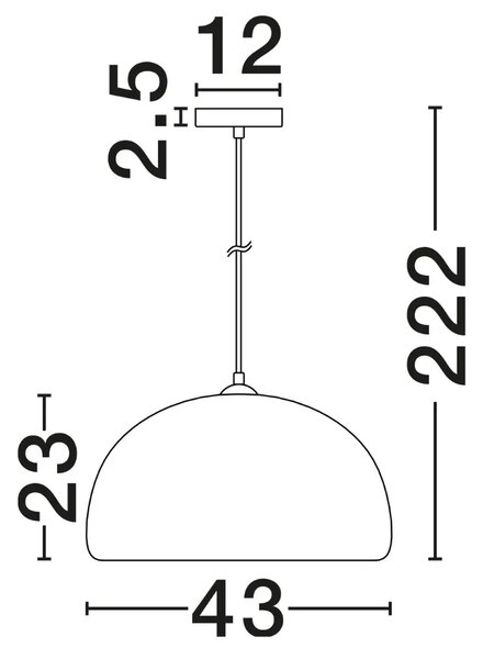 LÉTO -15% Nova Luce Bílé závěsné světlo Davo 43 cm