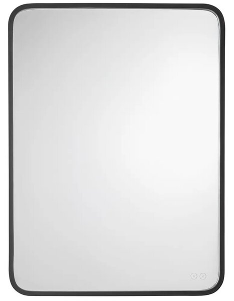 Nova Luce Černé závěsné zrcadlo s LED osvětlením Iria 80 x 60 cm