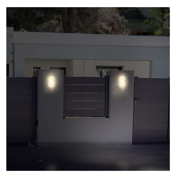 LED venkovní světlo WO749 - ovál 26 x 13,5 cm, bílá