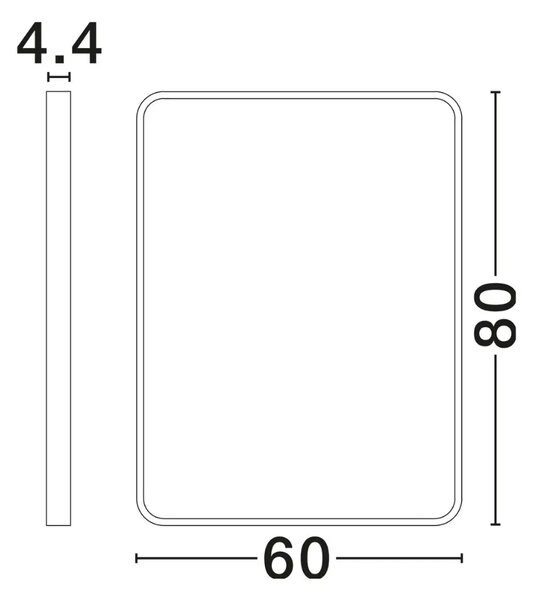 Nova Luce Černé závěsné zrcadlo s LED osvětlením Iria 80 x 60 cm