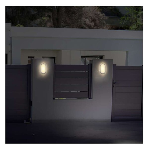LED venkovní světlo WO749 - ovál 26 x 13,5 cm, šedá