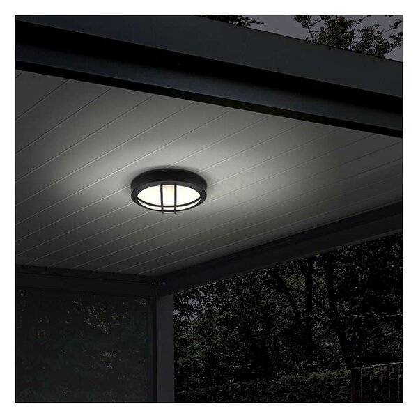 LED venkovní světlo WO753 - kruh 17 cm, černá