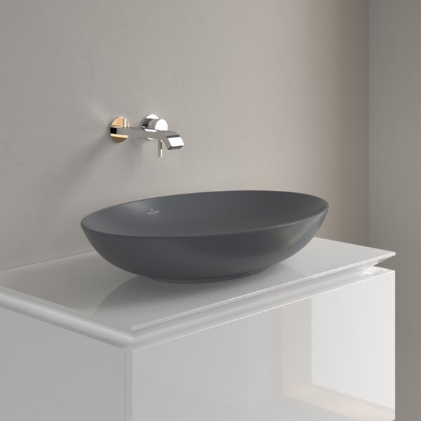 Villeroy & Boch Loop & Friends - Umyvadlová mísa na desku 620x420 mm, bez přepadu, Graphite CeramicPlus 4A4801i4