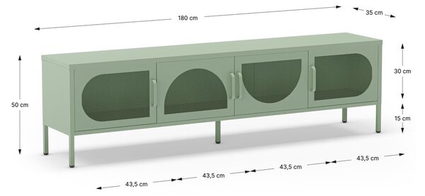 TV stolek v mentolové barvě 180x50 cm Tayra – Marckeric