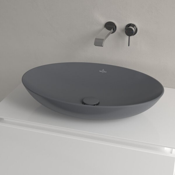 Villeroy & Boch Loop & Friends - Umyvadlová mísa na desku 620x420 mm, bez přepadu, Graphite CeramicPlus 4A4801i4