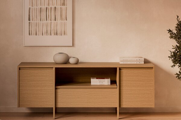 Somcasa Dubový TV stolek Pacific 160 x 43 cm se zásuvkou