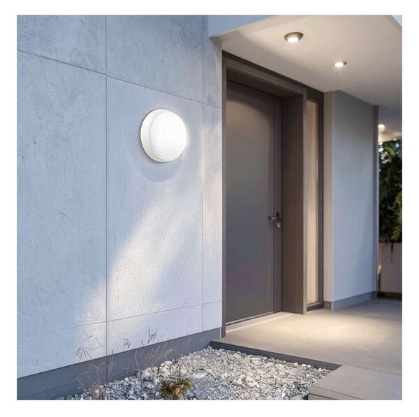LED venkovní světlo WO779 nastavitelné - kruh 22 cm, 2 kryty, černá / bílá