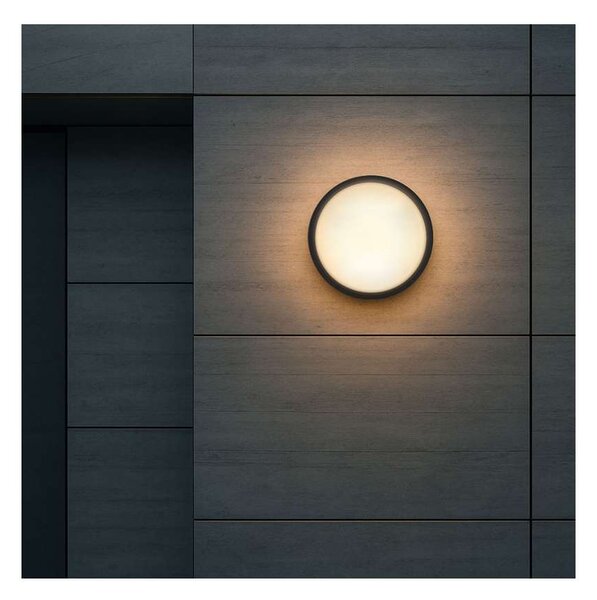 LED venkovní světlo WO779 nastavitelné - kruh 22 cm, 2 kryty, černá / bílá