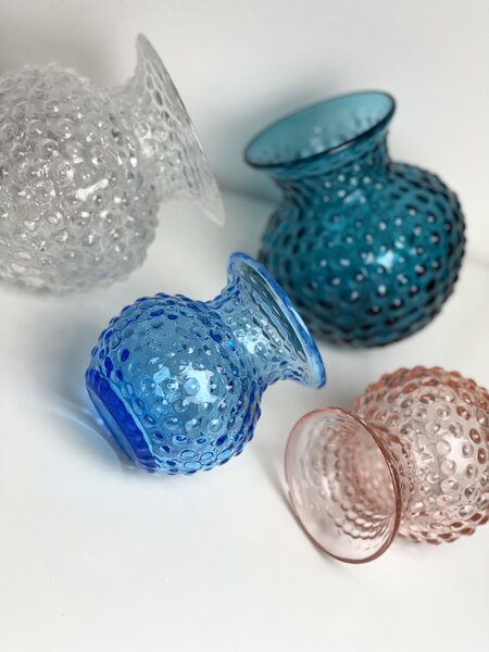 Skloglass Ručně foukaná vázička Lobelka 15cm Azurová Velikost: 15cm