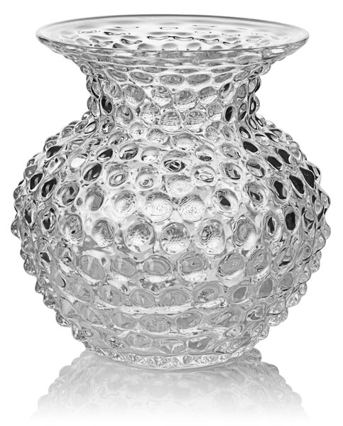 Skloglass Ručně foukaná vázička Lobelka 13cm Křišťál Velikost: 13cm