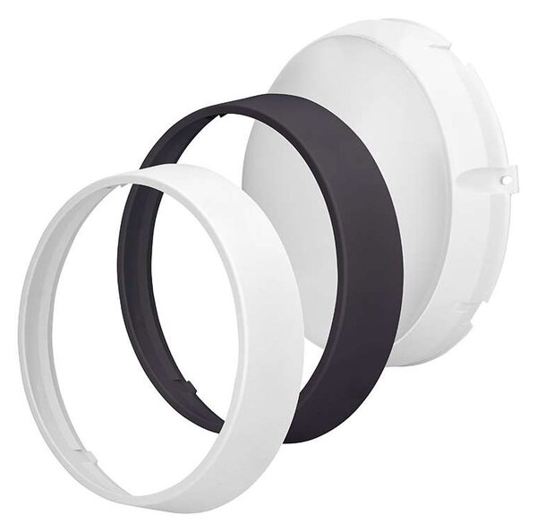 LED venkovní světlo WO779 nastavitelné - kruh 22 cm, 2 kryty, černá / bílá