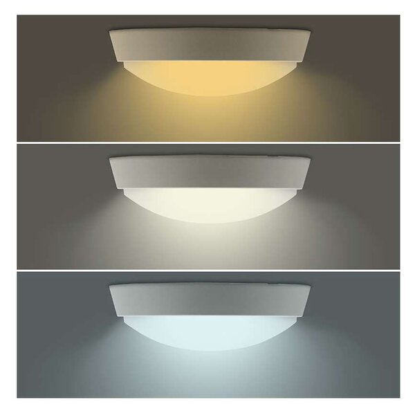 LED venkovní světlo WO779 nastavitelné - kruh 22 cm, 2 kryty, černá / bílá