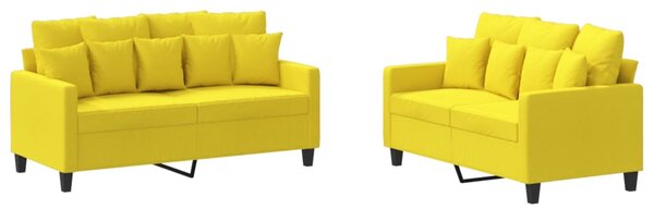 2dílná sedací souprava s poduškami světle žlutá textil 3201653