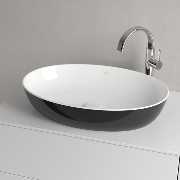 Villeroy & Boch Artis - Umyvadlová mísa na desku 610x410 mm, Coal Black 419861BCT8