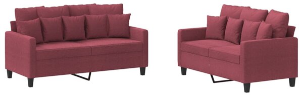 2dílná sedací souprava s poduškami vínová textil 3201654