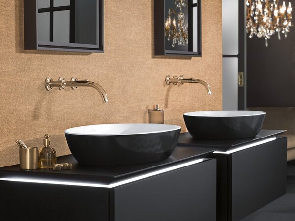 Villeroy & Boch Artis - Umyvadlová mísa na desku 610x410 mm, Coal Black 419861BCT8