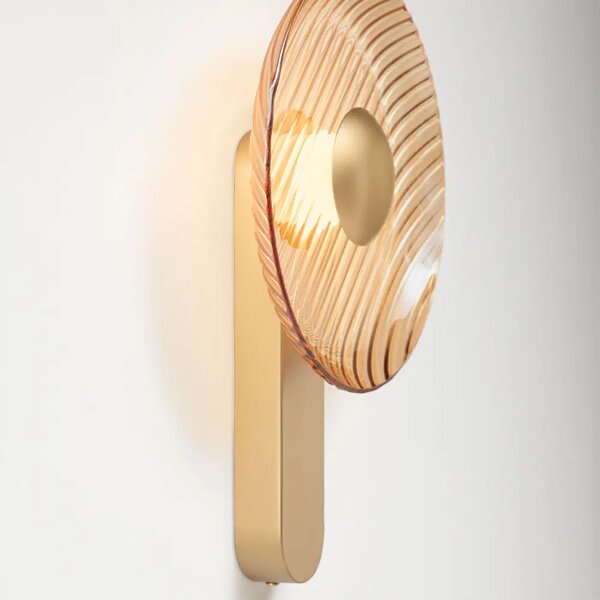 Nova Luce Zlaté skleněné nástěnné LED světlo Lavina 36 x 25 cm