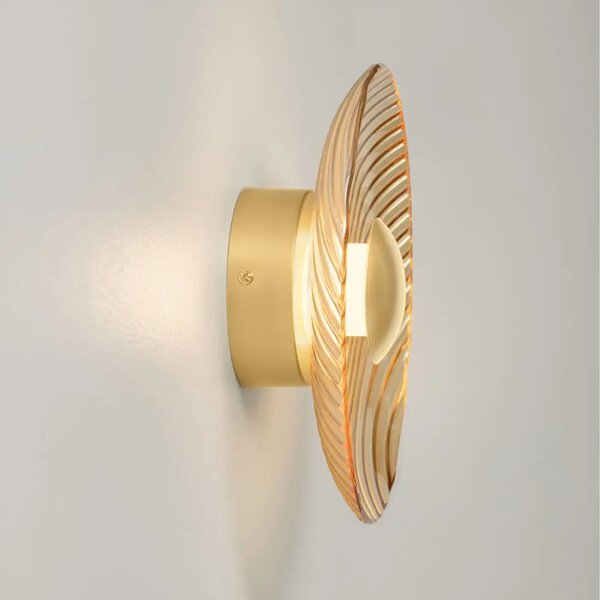 Nova Luce Zlaté skleněné nástěnné LED světlo Lavina 25 cm