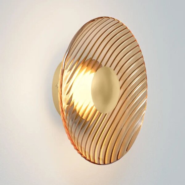 Nova Luce Zlaté skleněné nástěnné LED světlo Lavina 25 cm
